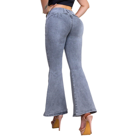Flared High Jeans Gray - Ranset Jeans